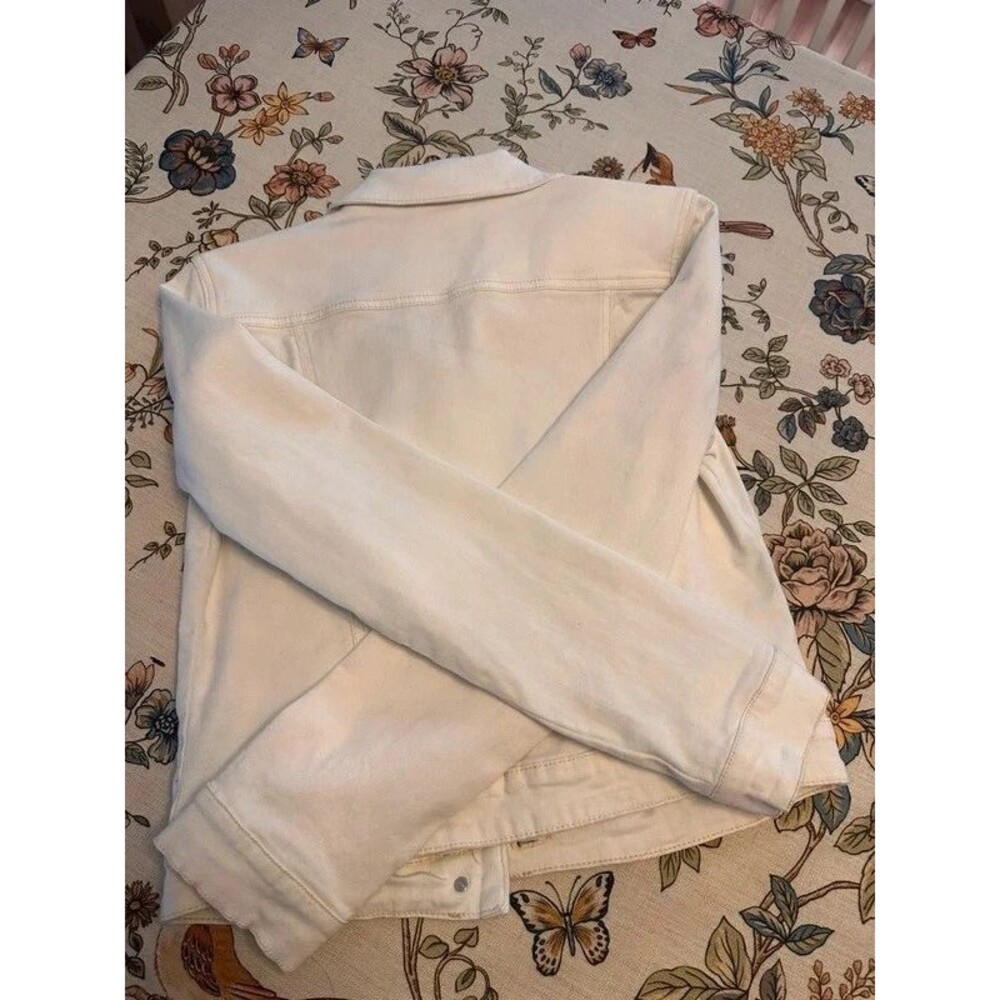 William Rast Distressed White Denim Jacket - Picture 3 of 6